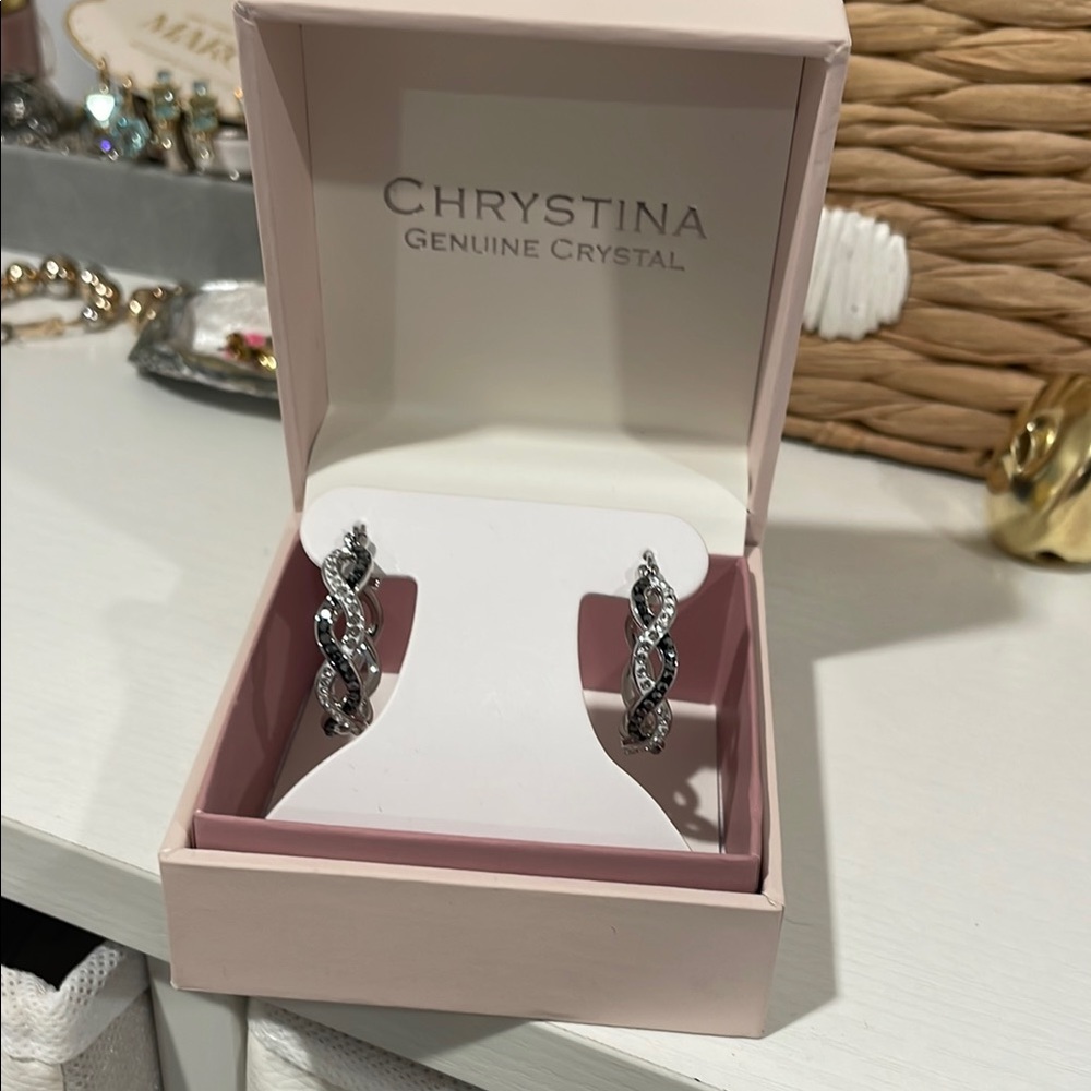Silver Geometric Earrings by